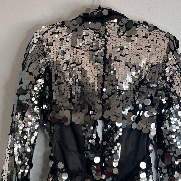 NEW WITH TAGS NASTY GAL SEQUINS OPEN BACK BLAZER DRESS SIZE 0 sold out - Picture 14 of 16